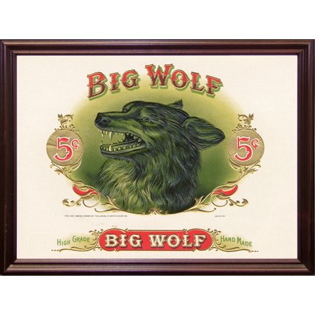 Big Wolf-ARTCIG63729 Print 19.5"x22.25" by Art of the Cigar in a Cherry Grande