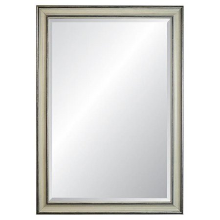 Alpine Fine Furniture 614710 Charleston Grey & Silver Wall Framed Mirror - 28.5 x 40.5 in.