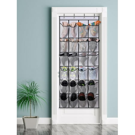 Everso Hanging Clear Shoe Organizer 24 Pocket Visible Mesh Shoe Storage Bags with 4 Metal Hooks Space Saving Shoe Rack Display Holder for Wardrobe Closet Door
Everso Hanging Clear Shoe Organizer 24 Pocket Visible Mesh Shoe Storage Bags with 4 Metal Hooks Space Saving Shoe Rack Display Holder for Wardrobe Closet Door