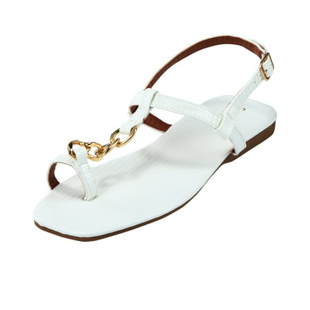 Pgeraug womens slippers Women s Summer Flat Round Toe Sandals Ladies Outdoor Chain Buckle Strap Shoes mens slippers White 38
Pgeraug womens slippers Women s Summer Flat Round Toe Sandals Ladies Outdoor Chain Buckle Strap Shoes mens slippers White 38
