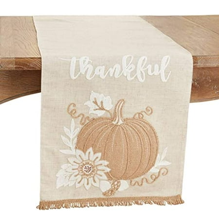 Fennco Styles Embroidered Thankful Pumpkin Linen Blend Table Runner 16 W X 70 L - Natural Holiday Table Cover for Home Décor Thanksgiving Banquets Family Gatherings and Special Occasions
Fennco Styles Embroidered Thankful Pumpkin Linen Blend Table Runner 16 W X 70 L - Natural Holiday Table Cover for Home Décor Thanksgiving Banquets Family Gatherings and Special Occasions