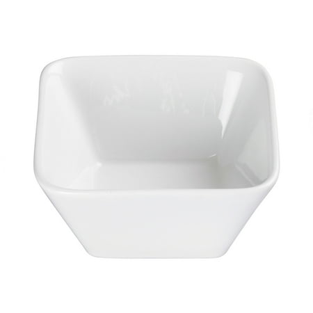 LAURETS 6 3/4 Sq Porcelain Square Bowl Bright White Pack of 24