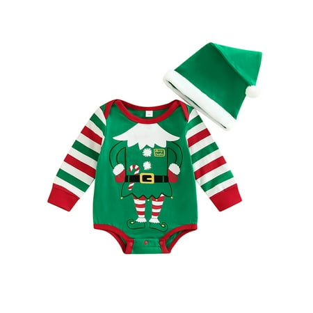 Diconna 2Pcs Newborn Infant Baby Girl Christmas Bodysuit Stripe Cartoon Print Long Sleeve Jumpsuit Santa Hat Green 18-24 Months
Diconna 2Pcs Newborn Infant Baby Girl Christmas Bodysuit Stripe Cartoon Print Long Sleeve Jumpsuit Santa Hat Green 18-24 Months