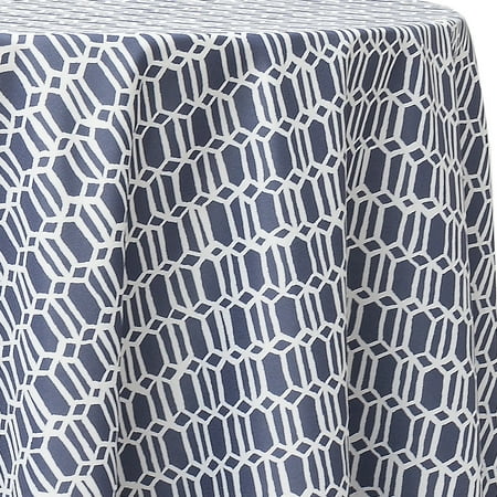 Ultimate Textile Faceted Grid 84-Inch Round Tablecloth