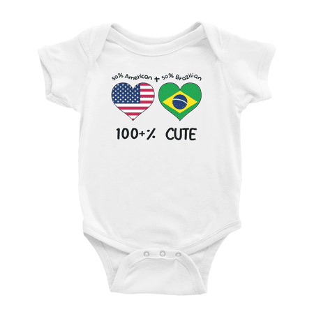50% Brazilian + 50% American = 100+% Cute Baby Bodysuit Baby Clothes (White 6-12 Months)
50% Brazilian + 50% American = 100+% Cute Baby Bodysuit Baby Clothes (White 6-12 Months)