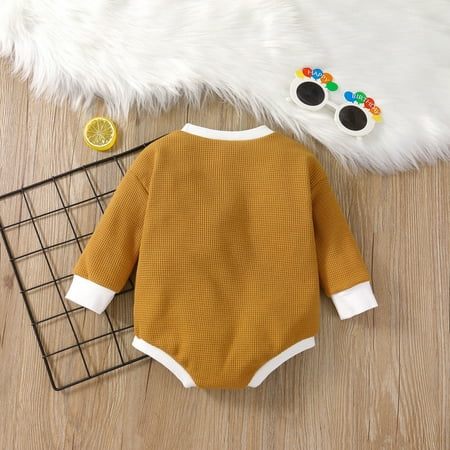 Gubotare Long Sleeve Bodysuit Baby Boy Infant Baby Boy Girl Romper Long Sleeve Stripe Print Triangle Jumpsuits with Pocket Fall Winter Clothes Brown 6-12 Months
Gubotare Long Sleeve Bodysuit Baby Boy Infant Baby Boy Girl Romper Long Sleeve Stripe Print Triangle Jumpsuits with Pocket Fall Winter Clothes Brown 6-12 Months