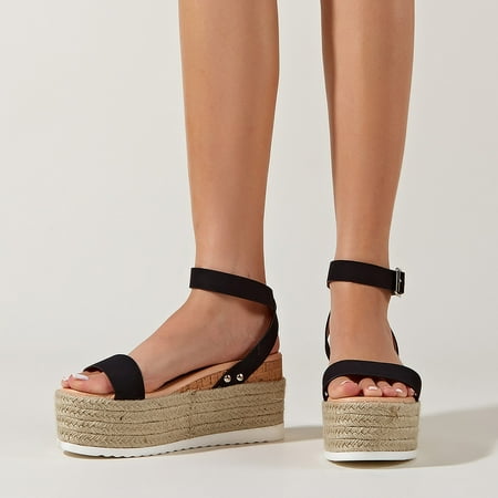Cathalem Sandals For Women Wedge Sandals Strap Open Toe Sandals Casual Platform Roman Shoes Arch Support for Sandals Women Black 8.5
Cathalem Sandals For Women Wedge Sandals Strap Open Toe Sandals Casual Platform Roman Shoes Arch Support for Sandals Women Black 8.5
