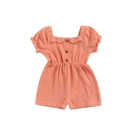 Canrulo Toddler Baby Girls Short Pleated Bodysuit Short Sleeve Buttons Romper Solid Color One-Piece Clothes Pink 4-5 Years
Canrulo Toddler Baby Girls Short Pleated Bodysuit Short Sleeve Buttons Romper Solid Color One-Piece Clothes Pink 4-5 Years