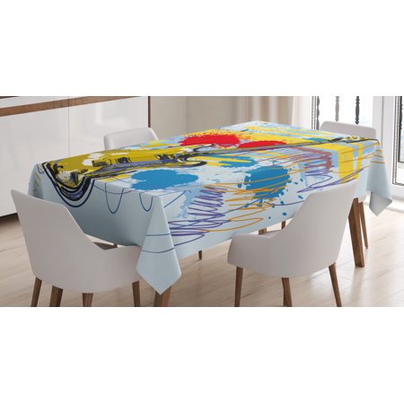 Art Tablecloth Abstract Musical Instrument Expressionist Artwork Stained and Tainted Background Print Rectangular Table Cover for Dining Room Kitchen 52 X 70 Inches Teal Yellow by Ambesonne
Art Tablecloth Abstract Musical Instrument Expressionist Artwork Stained and Tainted Background Print Rectangular Table Cover for Dining Room Kitchen 52 X 70 Inches Teal Yellow by Ambesonne