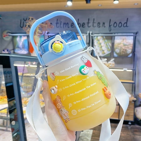 1300ml Water Bottle Cute Girls with Stickers Straw Big Belly Cup Sports Bottle Portable Water Jug Water Kettle with Strap for Children Students Men Women Outdoor Walking Picnic
1300ml Water Bottle Cute Girls with Stickers Straw Big Belly Cup Sports Bottle Portable Water Jug Water Kettle with Strap for Children Students Men Women Outdoor Walking Picnic