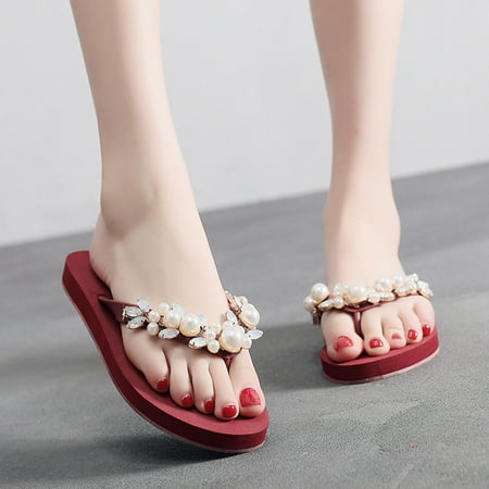 Foraging dimple Women Ladies Fashion Summer Crystal Bohemian Style Slippers Beach Sandals Shoes Red
Foraging dimple Women Ladies Fashion Summer Crystal Bohemian Style Slippers Beach Sandals Shoes Red