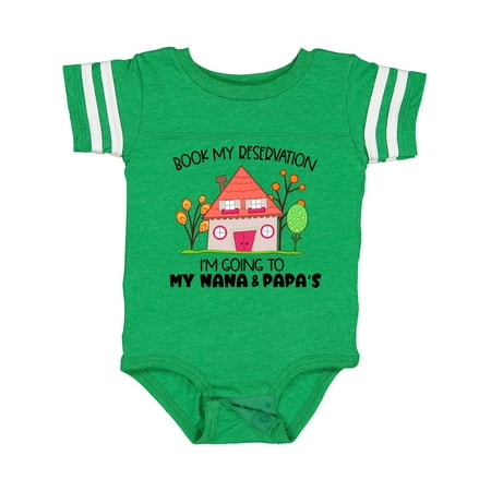 Inktastic Book My Reservation! I m Going to My Nana and Papa s- House Gift Baby Boy or Baby Girl Bodysuit
Inktastic Book My Reservation! I m Going to My Nana and Papa s- House Gift Baby Boy or Baby Girl Bodysuit
