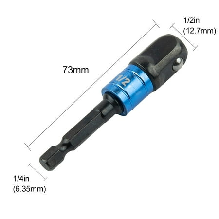1Pc Drill Socket Adapter Impact Driver With Hex Shank Extension Bar 1/4 3/8 1/2