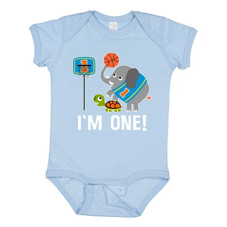 Inktastic Basketball 1st Birthday for One Year Old Gift Baby Boy Bodysuit