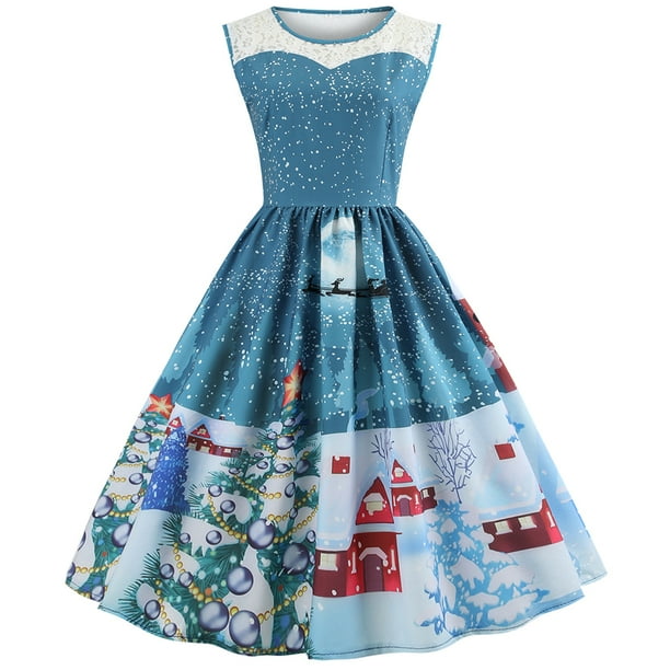 Women's Mesh Piecing Christmas Gifts Party Dress