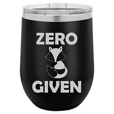 12 oz Double Wall Vacuum Insulated Stainless Steel Stemless Wine Tumbler Glass Coffee Travel Mug With Lid Zero Fox Given Funny (Black)
12 oz Double Wall Vacuum Insulated Stainless Steel Stemless Wine Tumbler Glass Coffee Travel Mug With Lid Zero Fox Given Funny (Black)