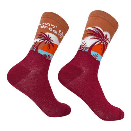Women s Livin The Dream Socks Cool Relaxing Vacation Vibes Footwear