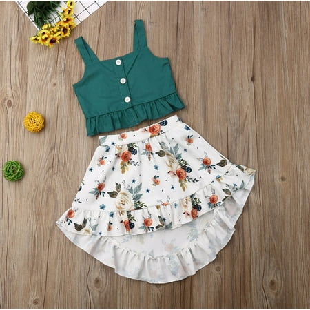 2Pcs Toddler Baby Girl Ruffle Tops Floral Skirt Leisure Summer Beach Little Girls Clothes Set
2Pcs Toddler Baby Girl Ruffle Tops Floral Skirt Leisure Summer Beach Little Girls Clothes Set