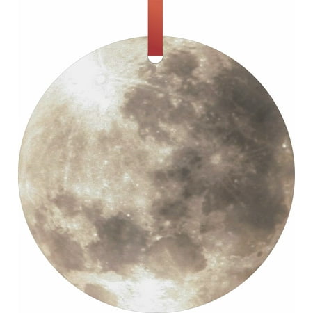Full Moon TM Flat Round-Shaped Aluminum Hanging Holiday Tree Ornament Made in the U.S.A.