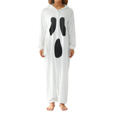 KOMOO Women Men Halloween Jumpsuit Pajamas Devil Print Long Sleeve Zip Oversized Hooded Couple Romper Sleepwear 
KOMOO Women Men Halloween Jumpsuit Pajamas Devil Print Long Sleeve Zip Oversized Hooded Couple Romper Sleepwear