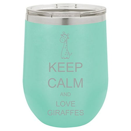 12 oz Double Wall Vacuum Insulated Stainless Steel Stemless Wine Tumbler Glass Coffee Travel Mug With Lid Keep Calm And Love Giraffes (Teal)
12 oz Double Wall Vacuum Insulated Stainless Steel Stemless Wine Tumbler Glass Coffee Travel Mug With Lid Keep Calm And Love Giraffes (Teal)