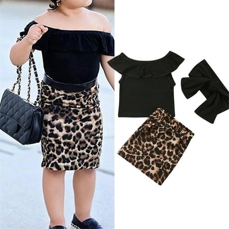 IZhansean Toddler Kids Baby Girls Ruffle T-shirt Tops+ Leopard Mini Skirt Dress 3Pcs Outfits Clothes Set Black 3-4 Years
IZhansean Toddler Kids Baby Girls Ruffle T-shirt Tops+ Leopard Mini Skirt Dress 3Pcs Outfits Clothes Set Black 3-4 Years