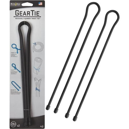 Nite Ize 138536 24 in. Reusable Rubber Twist Gear Tie Black - Pack of 6
