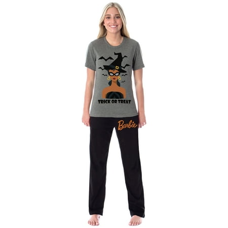 Mattel Barbie Womens Halloween Trick Or Treat Witch Sleep Pajama Set