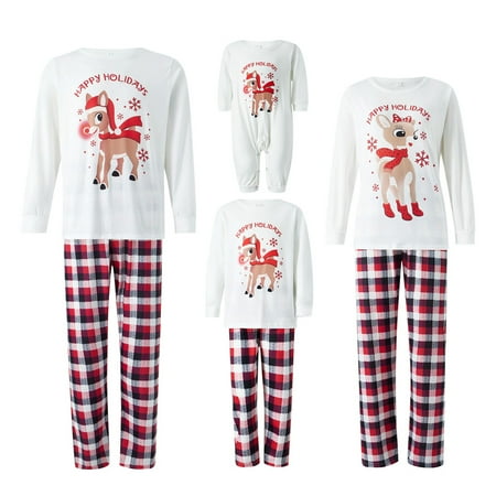 Christmas Pajamas for Family Christmas Pjs Matching Sets Long Sleeve Reindeer Top Plaid Trouser Sets
Christmas Pajamas for Family Christmas Pjs Matching Sets Long Sleeve Reindeer Top Plaid Trouser Sets