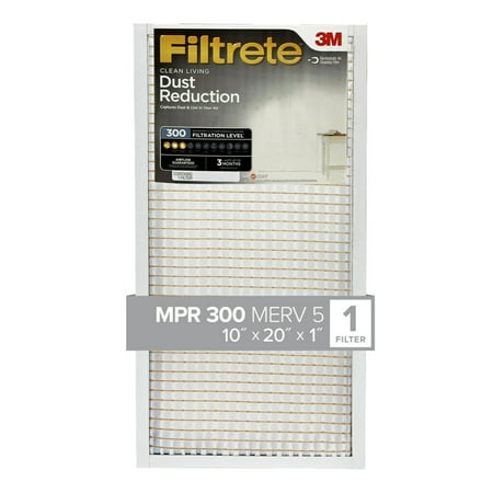 Filtrete by 3M 10x20x1 MERV 5 Dust Reduction HVAC Furnace Air Filter Captures Dust and Lint 300 MPR 1 Filter
Filtrete by 3M 10x20x1 MERV 5 Dust Reduction HVAC Furnace Air Filter Captures Dust and Lint 300 MPR 1 Filter