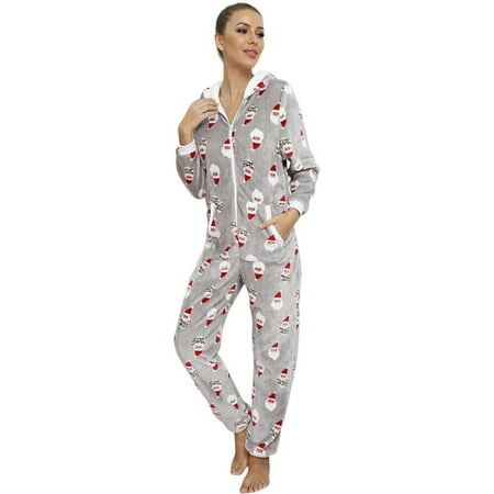 Clearance Sale!Winter Onesies Plush Christmas Pajamas Romper Jumpsuit Women Flannel Hooded Xmas Sleepwear Nightwear Zipper Outfits Gray L
Clearance Sale!Winter Onesies Plush Christmas Pajamas Romper Jumpsuit Women Flannel Hooded Xmas Sleepwear Nightwear Zipper Outfits Gray L