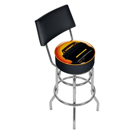 Trademark Global Pontiac GTO Time and Distance Swivel Bar Stool with Back