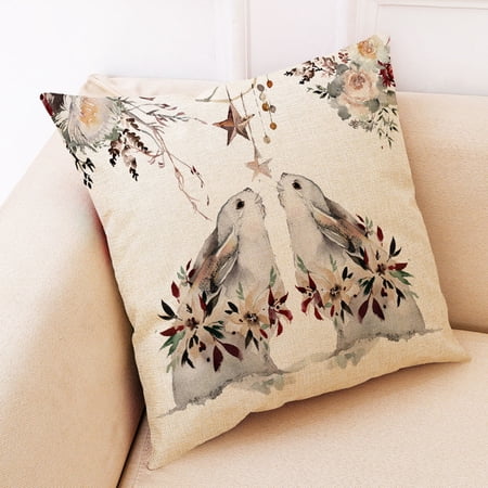 18inch Animal Retro Cotton Linen Square Pillow Case Sofa Decor Waist Cushion Cover