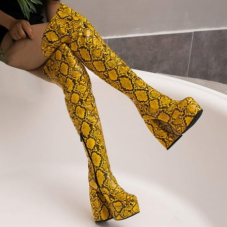 Qepwscx Boots For Women Fashion Rain Boots Women Patchwork Serpentine Waterproof Platform Ultra High Heel Autumn Winter Ladies Over The Knee Boots
Qepwscx Boots For Women Fashion Rain Boots Women Patchwork Serpentine Waterproof Platform Ultra High Heel Autumn Winter Ladies Over The Knee Boots