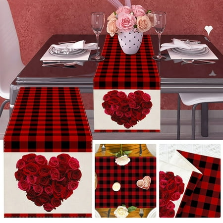 Adzgya Table Cloth Valentine s Day Red Love Festival Decorative Table Flag Red Black Plaid Dinner Decorative Table Cloth
Adzgya Table Cloth Valentine s Day Red Love Festival Decorative Table Flag Red Black Plaid Dinner Decorative Table Cloth