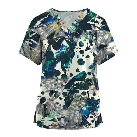 Sksloeg Printed Scrub Tops Women Marble Printed Short Sleeve V-Neck Lightweight Easy Fit Shirts Tee Tops with Pockets Green XXXL
Sksloeg Printed Scrub Tops Women Marble Printed Short Sleeve V-Neck Lightweight Easy Fit Shirts Tee Tops with Pockets Green XXXL