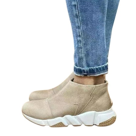 Women PU Leather Boots Pointed Toe with Side Zipper Thickened Sole Low Heel Ankle Booties 36 Khaki
Women PU Leather Boots Pointed Toe with Side Zipper Thickened Sole Low Heel Ankle Booties 36 Khaki