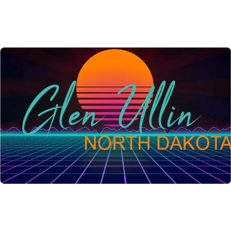 Glen Ullin North Dakota 4 X 2.25-Inch Fridge Magnet Retro Neon Design