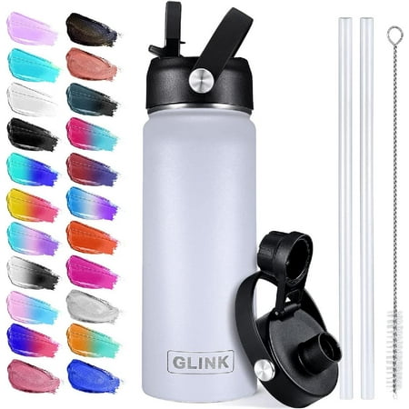 Stainless Steel Water Bottle with Straw 12-64 oz Wide Mouth Double Wall Vacuum Insulated Water Bottle Leakproof Straw Lid and Spout Lid with New Rotating Rubber Handle
Stainless Steel Water Bottle with Straw 12-64 oz Wide Mouth Double Wall Vacuum Insulated Water Bottle Leakproof Straw Lid and Spout Lid with New Rotating Rubber Handle
