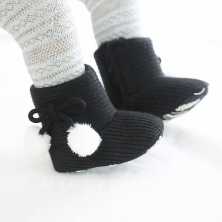 Baby Girls Non-slip Snow Boots Newborn Soft Sole Cute Pompom Crib Shoe First Walkers Black
Baby Girls Non-slip Snow Boots Newborn Soft Sole Cute Pompom Crib Shoe First Walkers Black