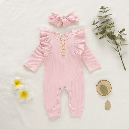 Shop Clearance! Infant Round Collar Long Sleeve Solid Color Girls Jumpsuit Climb Soft Romper+Hairband Two-piece Set
Shop Clearance! Infant Round Collar Long Sleeve Solid Color Girls Jumpsuit Climb Soft Romper+Hairband Two-piece Set