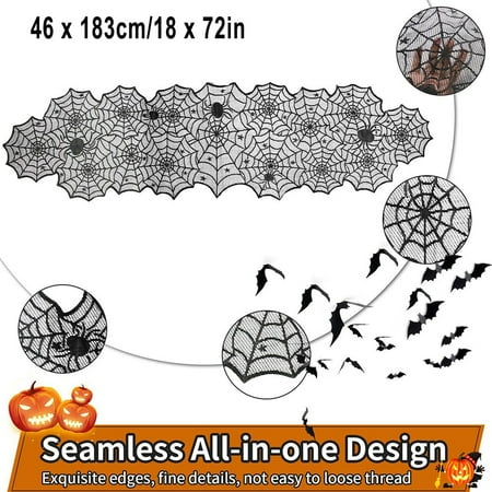 Yannee Halloween Indoor Decorations Spider Web Lace Table Runner for Home Party Kitchen
Yannee Halloween Indoor Decorations Spider Web Lace Table Runner for Home Party Kitchen