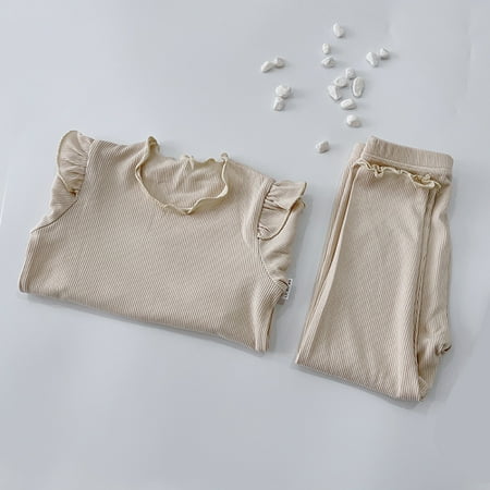 GYRATEDREAM 0-5T Infant Toddler Kids knit Ruffle Pajamas Set Long Sleeve Tops Pants Solid Color Baby Sleepwear
GYRATEDREAM 0-5T Infant Toddler Kids knit Ruffle Pajamas Set Long Sleeve Tops Pants Solid Color Baby Sleepwear