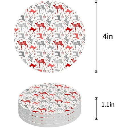KXMDXA Christmas Deer Set of 4 Round Coaster for Drinks Absorbent Ceramic Stone Coasters Cup Mat with Cork Base for Home Kitchen Room Coffee Table Bar Decor
KXMDXA Christmas Deer Set of 4 Round Coaster for Drinks Absorbent Ceramic Stone Coasters Cup Mat with Cork Base for Home Kitchen Room Coffee Table Bar Decor