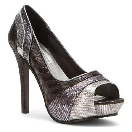 touch ups women s krissy pump black glitter 6.5 m us