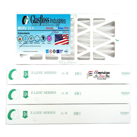 Glasfloss Air Filter 12x24x4 - 4 MERV 13 - (Pack of 4) - AC or HVAC Pleated Air Filter - Furnace Air Filter - for Home or Office - Made In The USA.
Glasfloss Air Filter 12x24x4 - 4 MERV 13 - (Pack of 4) - AC or HVAC Pleated Air Filter - Furnace Air Filter - for Home or Office - Made In The USA.