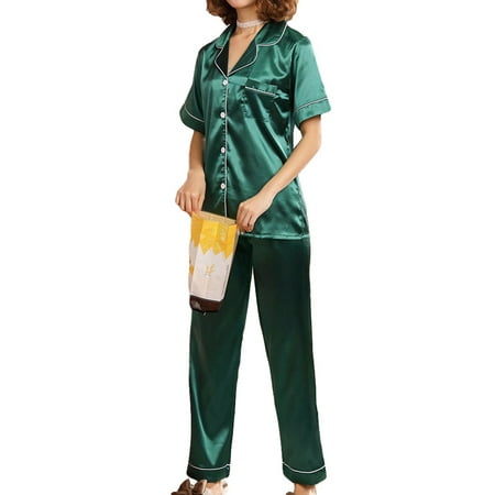 Listenwind Women s Classic Pajamas Set Button Down Sleepwear Short Sleeve Nightwear Pants Loungewear
Listenwind Women s Classic Pajamas Set Button Down Sleepwear Short Sleeve Nightwear Pants Loungewear