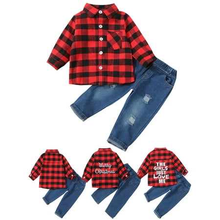 Yuanyu 2Pcs Kids Baby Boys Girls Plaid Shirt Jacket Coat + Holes Jeans Outfit Set 1-6 Years
Yuanyu 2Pcs Kids Baby Boys Girls Plaid Shirt Jacket Coat + Holes Jeans Outfit Set 1-6 Years