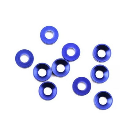 HobbyStar Tapered Aluminum Washer For Flat Head Screw M3 Blue 10pk