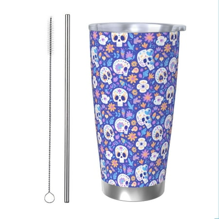 KLL flower Skull cartoon Print 40oz Stainless Steel Insulated Car Cup with Spillproof Lid - Keep Your Drink Hot or Cold on the Go-Straw Two-piece Set
KLL flower Skull cartoon Print 40oz Stainless Steel Insulated Car Cup with Spillproof Lid - Keep Your Drink Hot or Cold on the Go-Straw Two-piece Set